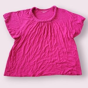 Pink braided neck tee